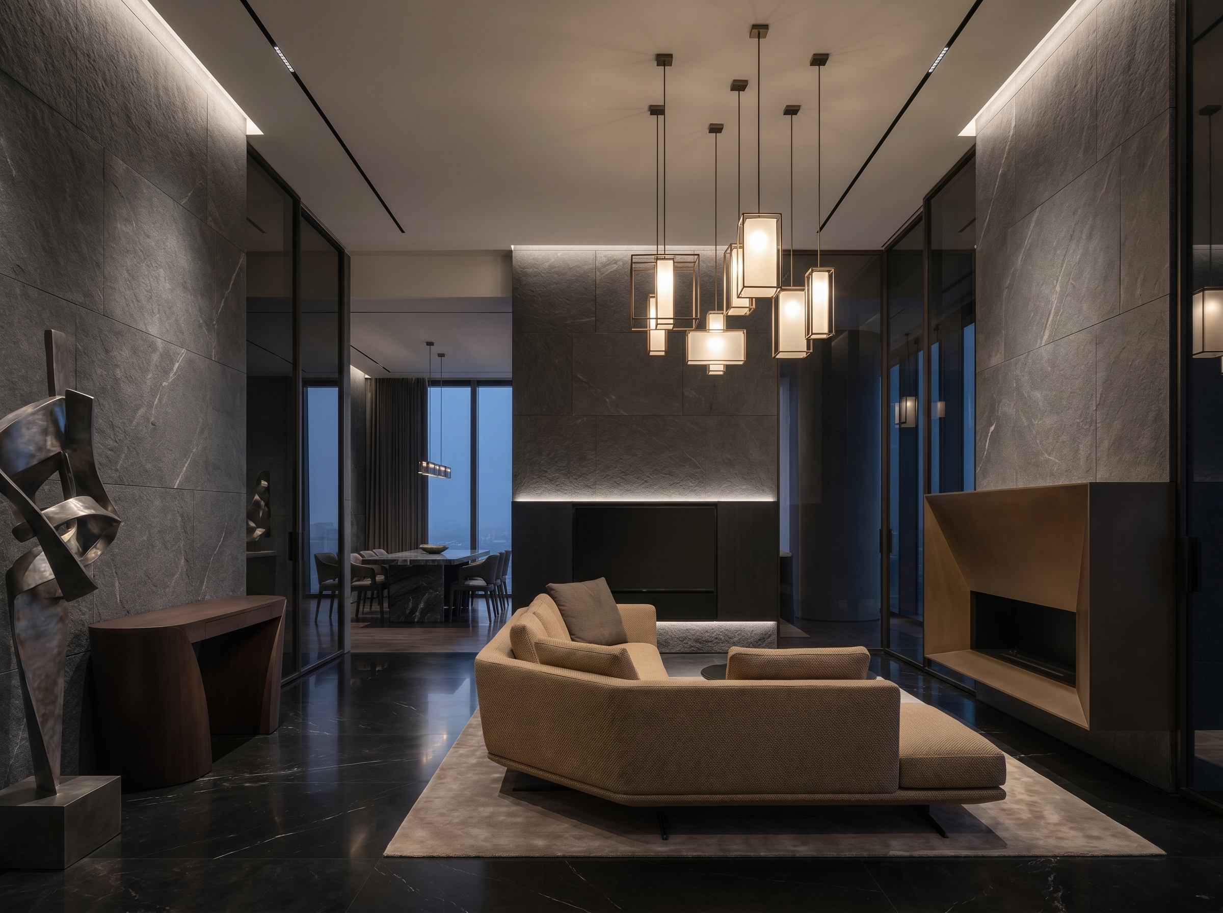 Oakline Interiors luxury living room interior design
