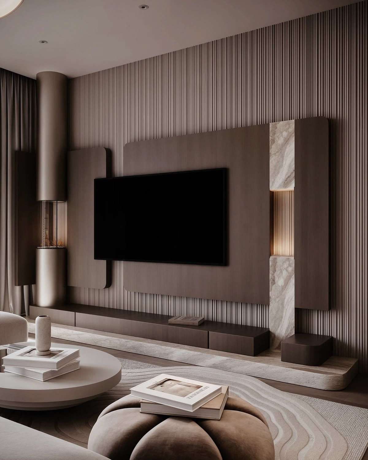 Luxury residential living room interior designed by Oakline Interiors